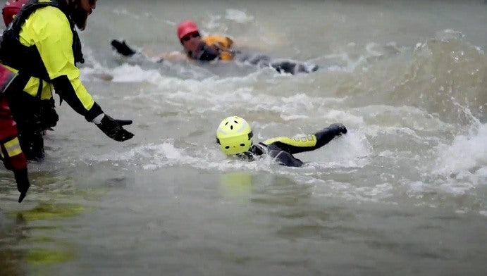 Swift-water rescue training